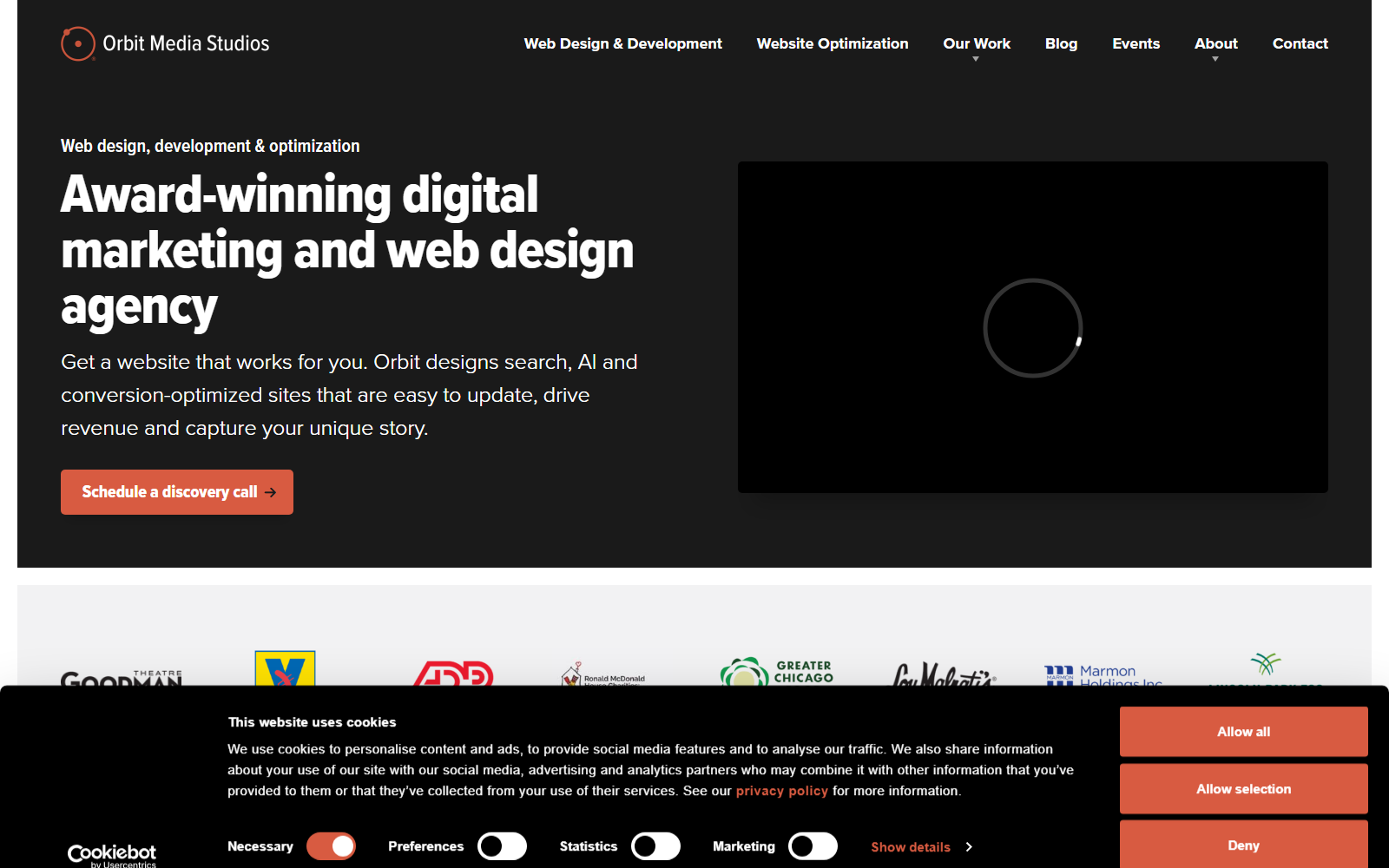 Orbit Media Studios official website homepage