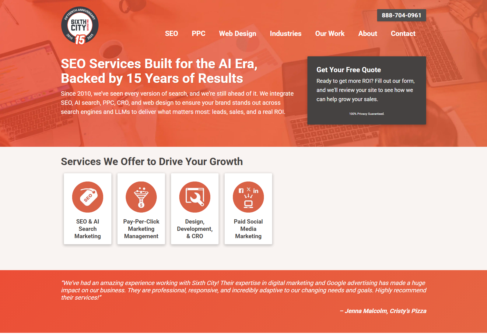 Sixth City Marketing official website homepage