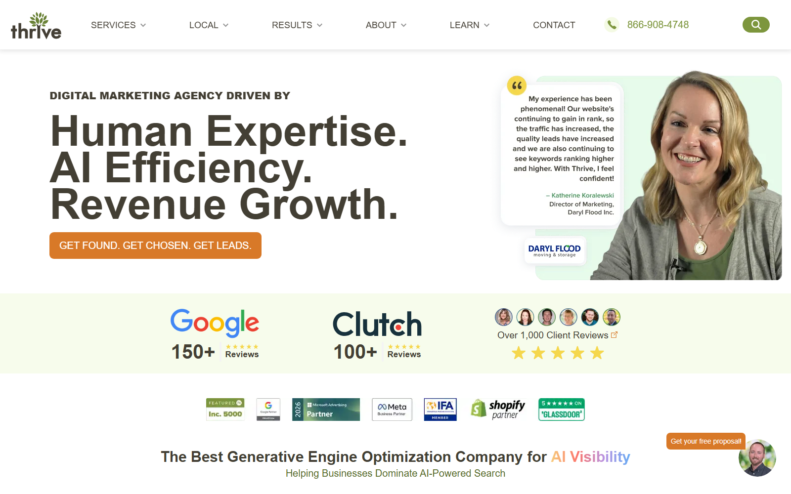 Thrive Internet Marketing Agency official website homepage